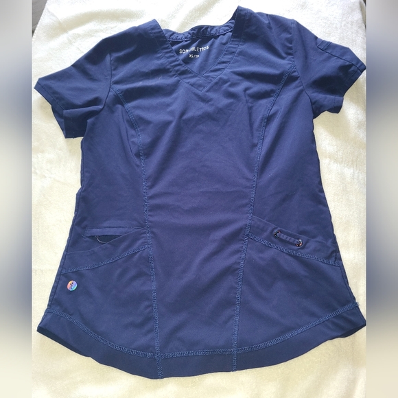 Scrubletics Navy Blue Scrub top - Picture 2 of 4
